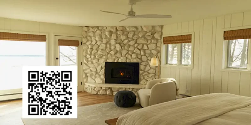 Natural woven shades in a bright coastal Delaware living room